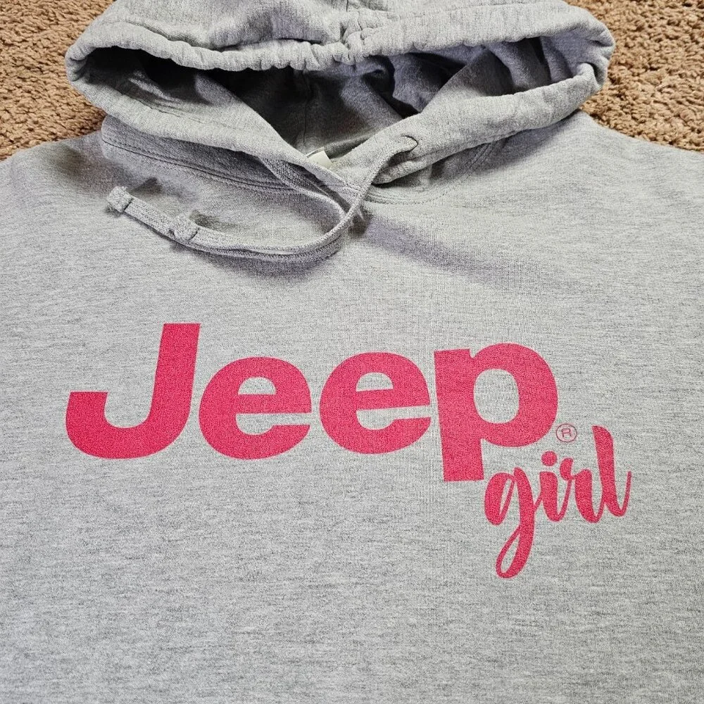 Jeep Girl Hoodie Womesn XL Gray Port & Company Pullover Sweatshirt - Picture 3 of 8